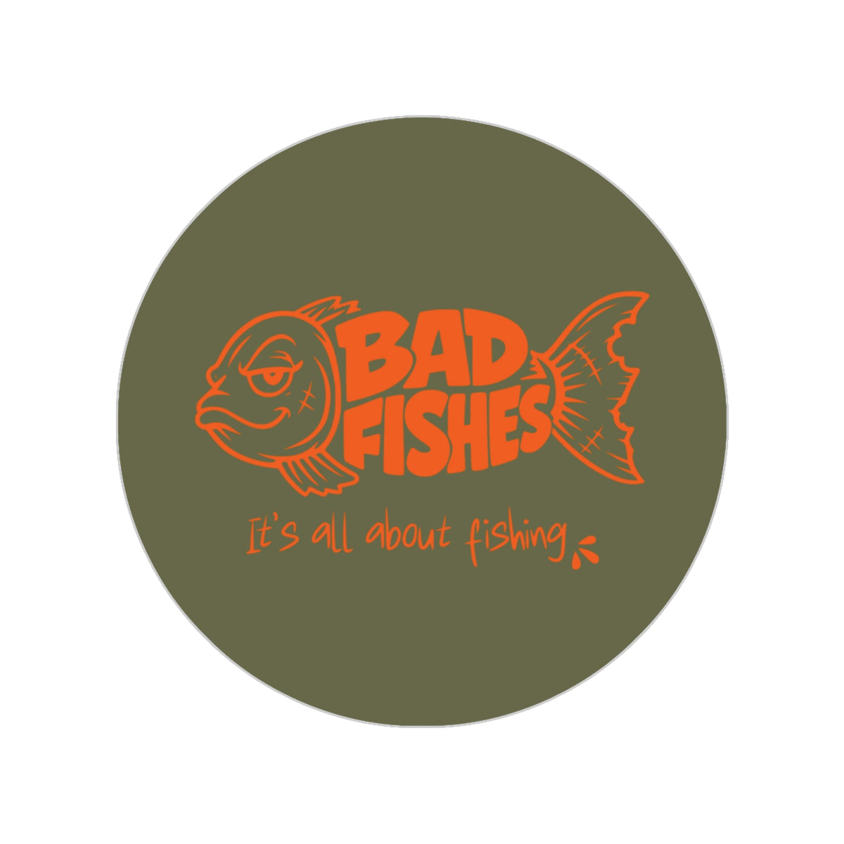 Bad Fishes — Round Sticker Hemp & Orange