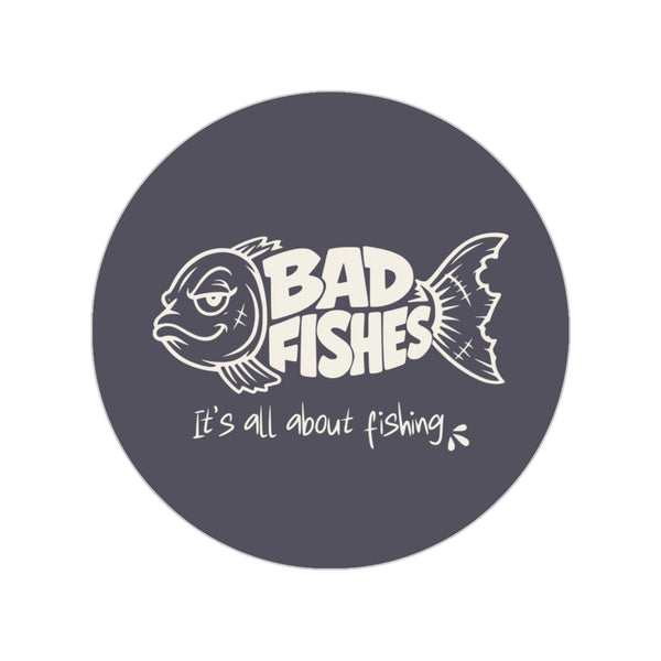 Bad Fishes — Round Sticker Navy Blue