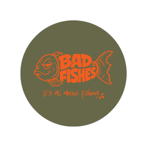 Bad Fishes — Round Sticker Hemp & Orange