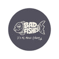 Bad Fishes — Round Sticker Navy Blue